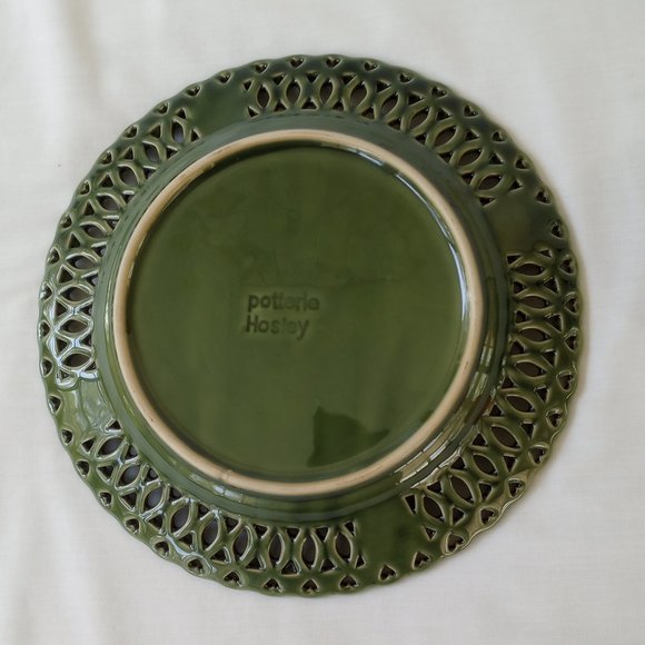 Vintage Hosley Potteries Decorative Green Plate - Picture 3 of 6
